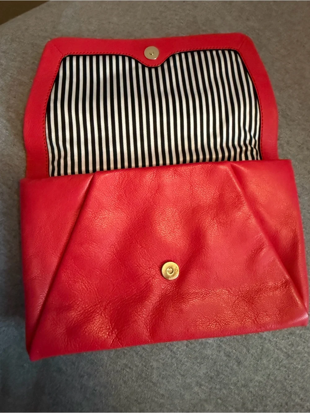 kate spade New York Red Leather Foldover Clutch